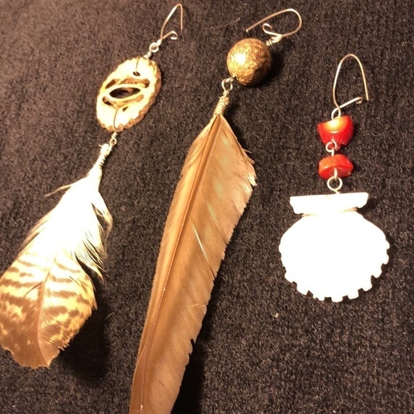 Feather 🪶 and shell 🐚 earrings - Picture 6 of 7